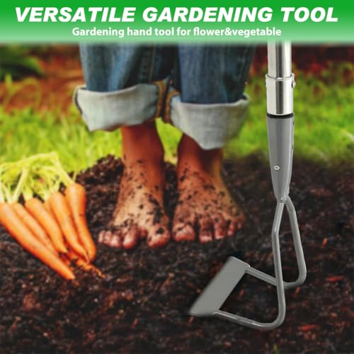 HASTHIP® Gardening Grass Puller Tool Garden Hoe 1.6M Manual Weed Remover with Long Handle Agriculture Weed Puller for Lawn Removing Loosening Soil 2 PCS
