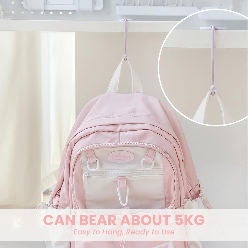 ZORBES Desk Bag Hangers for Table and Office Use with Metal Hooks | 4PCS Multi Color Set