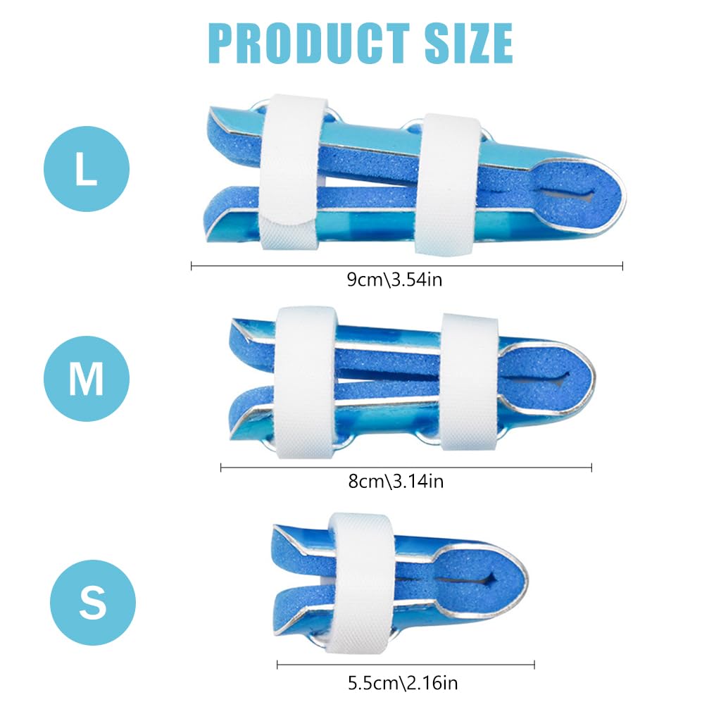 HANNEA Finger Splints for Fractures and Sprains with Dual Hook Loop Straps 3Pcs 9cm Set