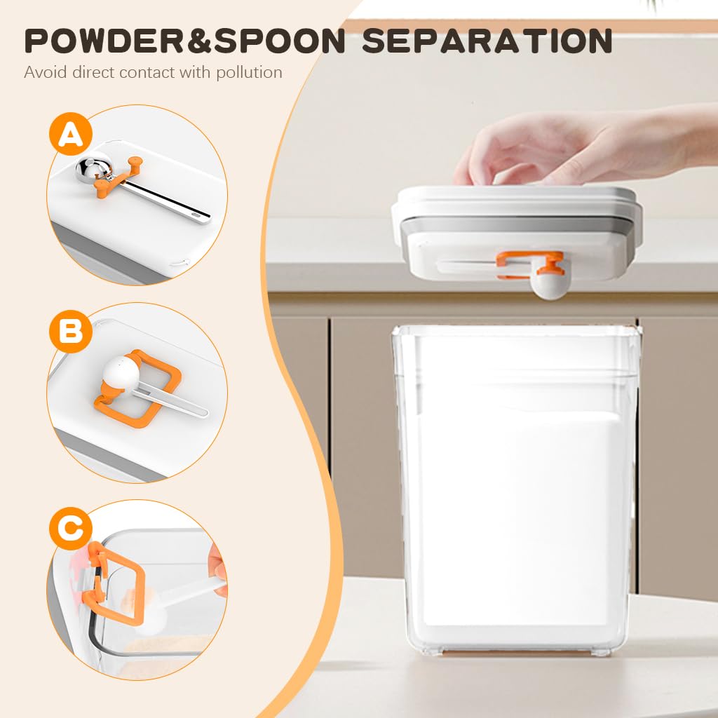 SNOWIE SOFT Baby Formula Dispenser 1700ml with Airtight Lid and Scoop | BPA Free PP Storage Container