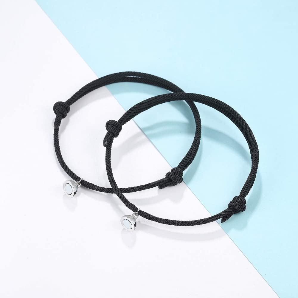 SANNIDHI Couple Bracelet for Women and Men with Magnetic Charm Rope | Stainless Steel Gift