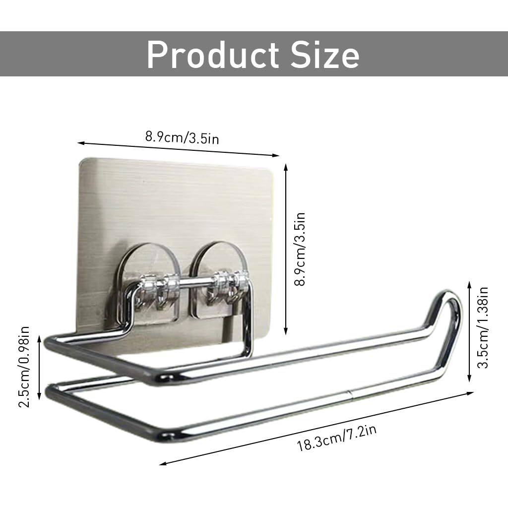 ZIBUYU Tissue Paper Holder for Bathroom and Kitchen with Self Adhesive Mount | 7 in Stainless Steel Rack