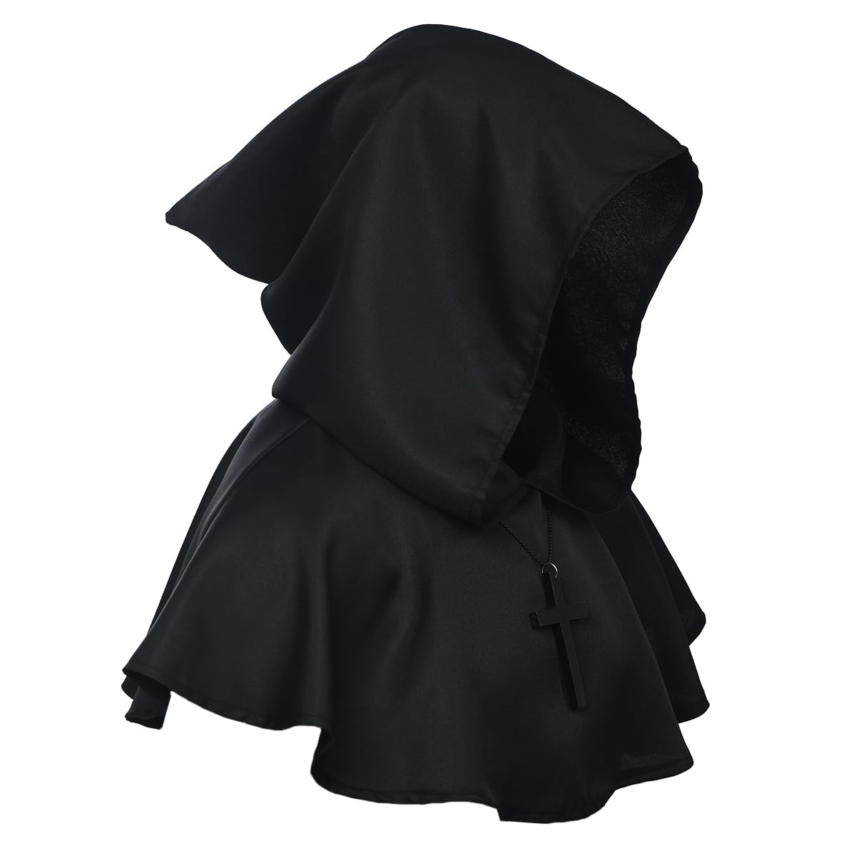 PATPAT® Friar Medieval Hooded Robe Monk Renaissance Priest Robe Halloween Cosplay Costume - Black