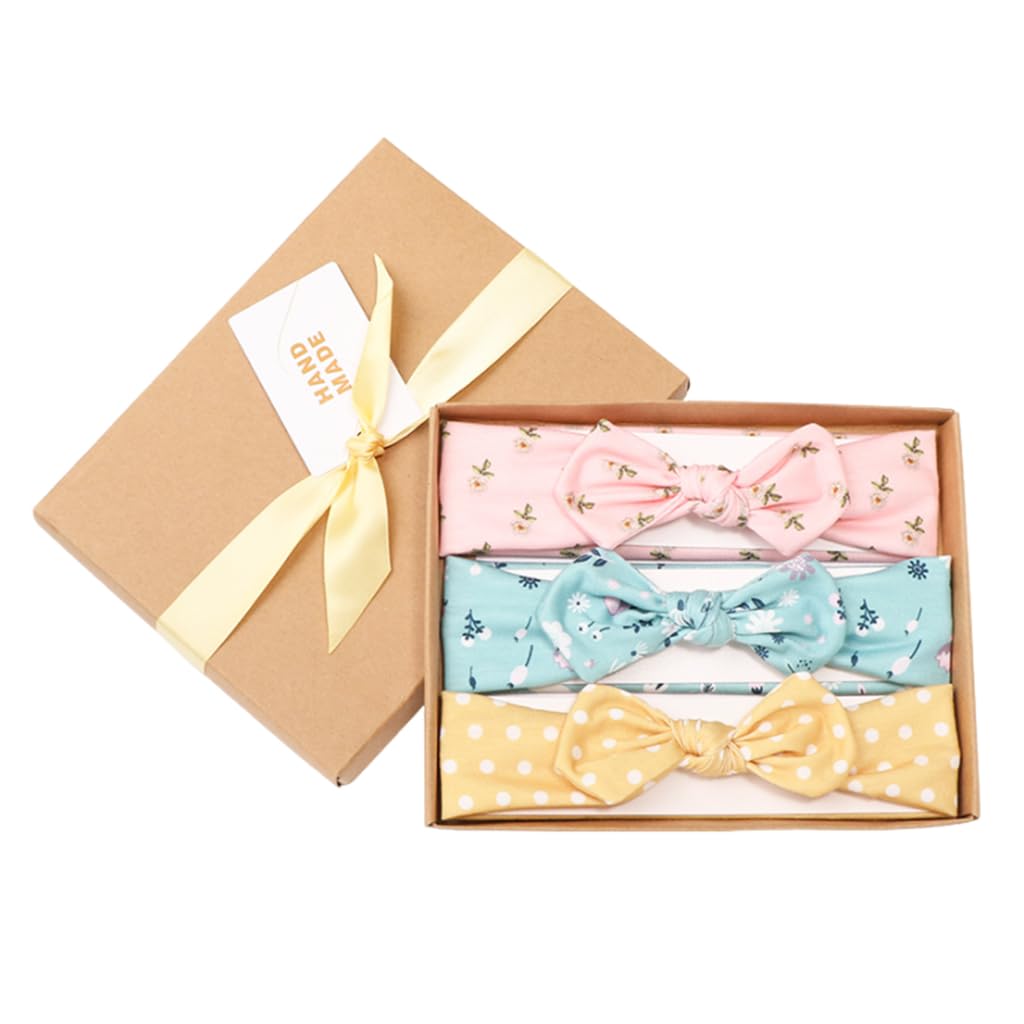 SNOWIE SOFT Baby Headbands Set for Girls featuring Soft Stretchy Cotton Bands | Cute Flower Bows for Newborns