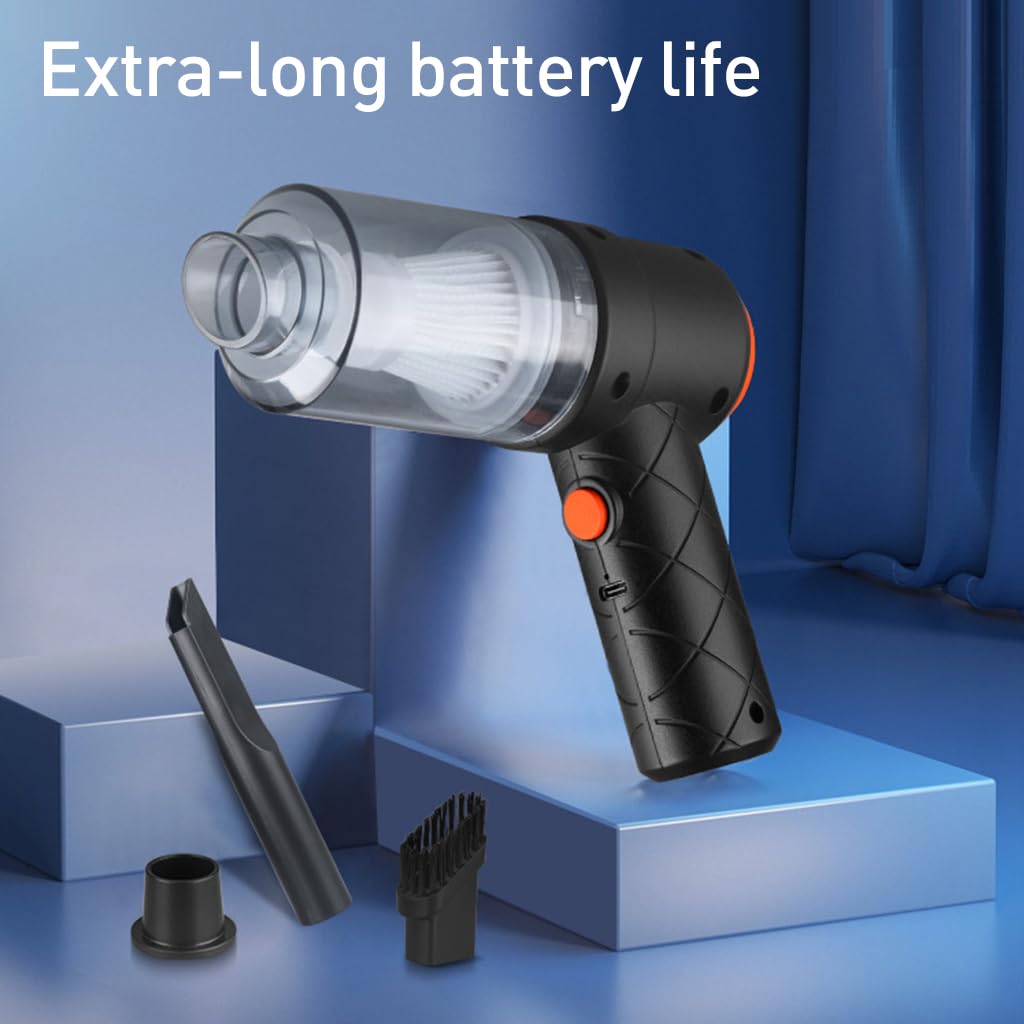 STHIRA Car Vacuum Cleaner for Home and Car Use with 6000Pa Suction and 3600mAh Battery | Cordless HEPA Filter Design