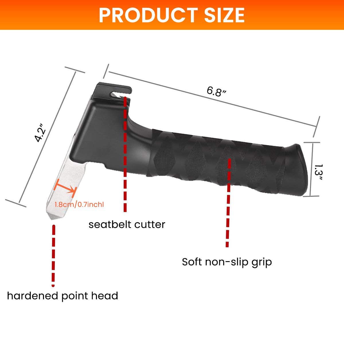 STHIRA Car Assist Handle for Elderly with Safety Hammer and Belt Cutter 165lbs Load | Aluminum Alloy Anti Slip Grip