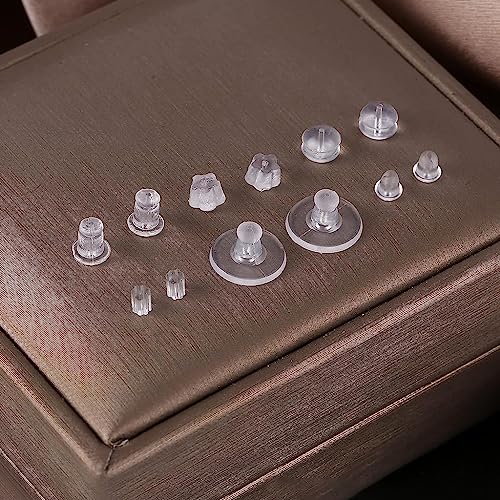 MAYCREATE® 550PCS Earring Backs for Ear Studs 6 Styles Clear Clutch Stoppers for DIY Jewelry Making Accessories Replacement