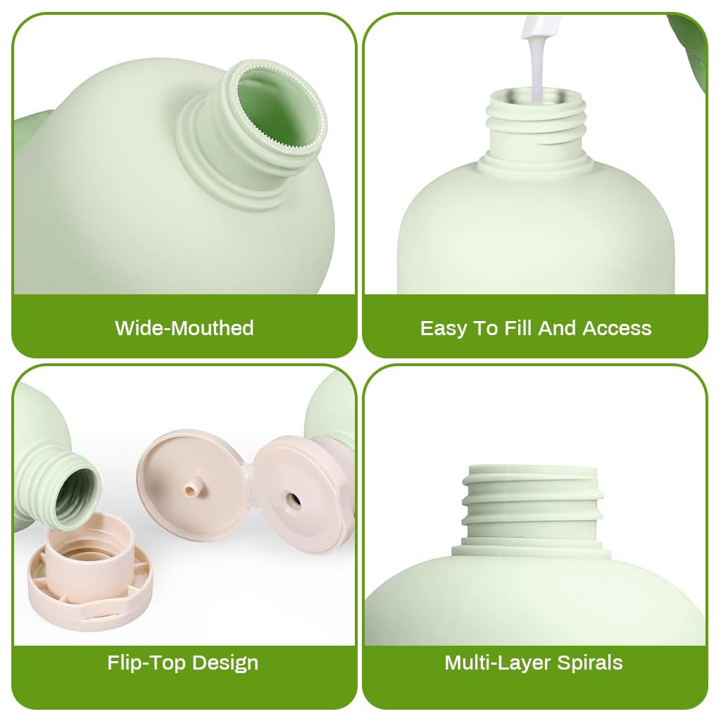 MAYCREATE Travel Bottle Kit for Toiletries with 9PCS 100ml Leakproof PE Bottles and Pouch