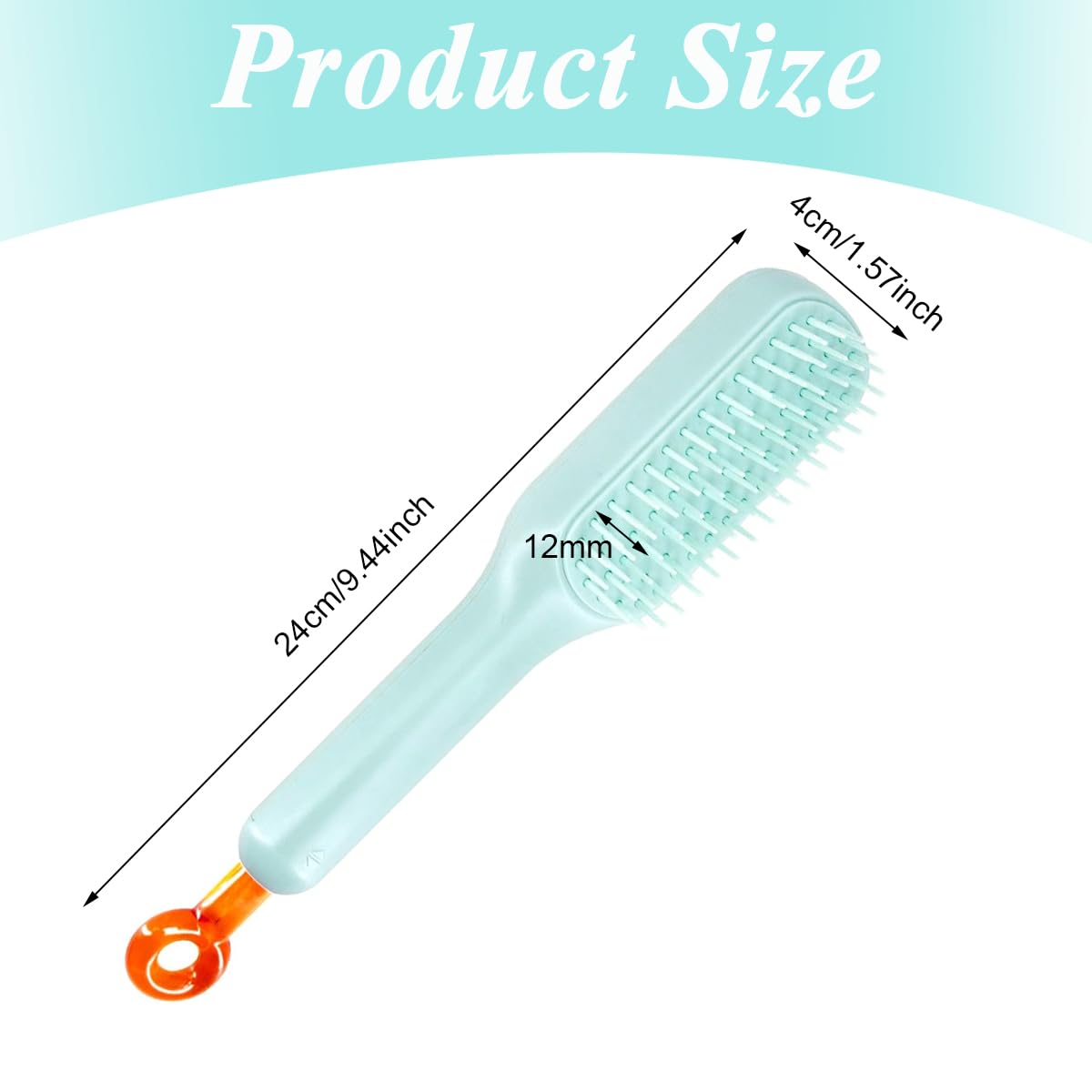 ZIBUYU Self Cleaning Hair Brush for Women with 22cm Air Cushion Design | Anti Static ABS Comb