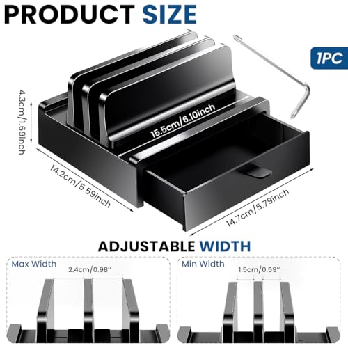ZORBES® Vertical Laptop Stand with Drawer