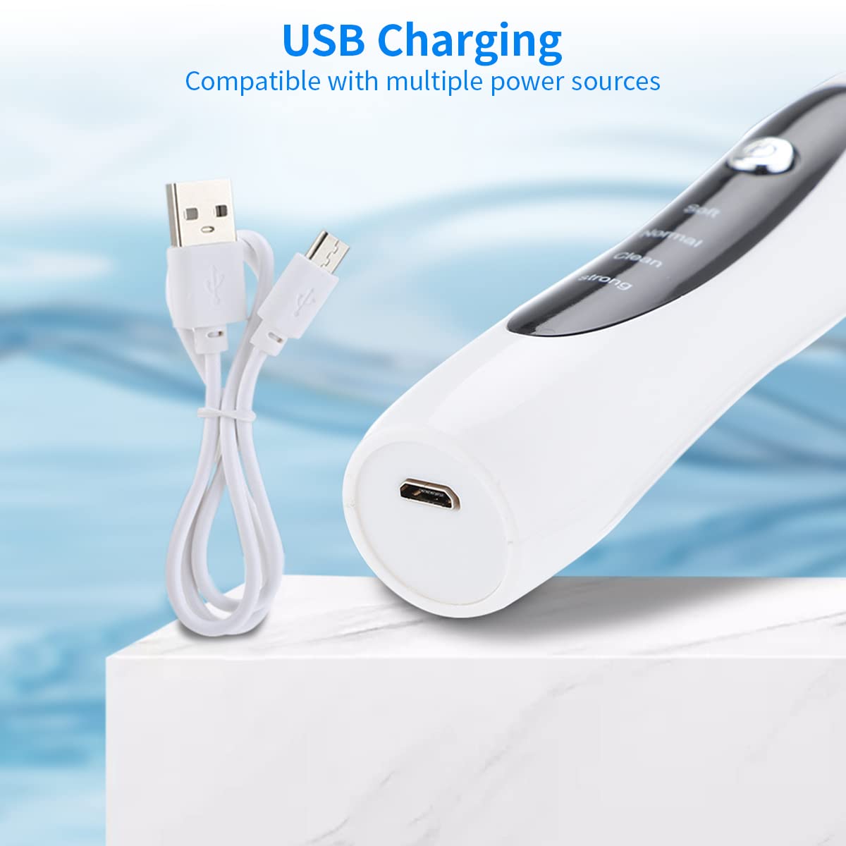 HANNEA Dental Floss Electric Teeth Cleaning Kit with 3 Tips and 4 Modes | USB Rechargeable