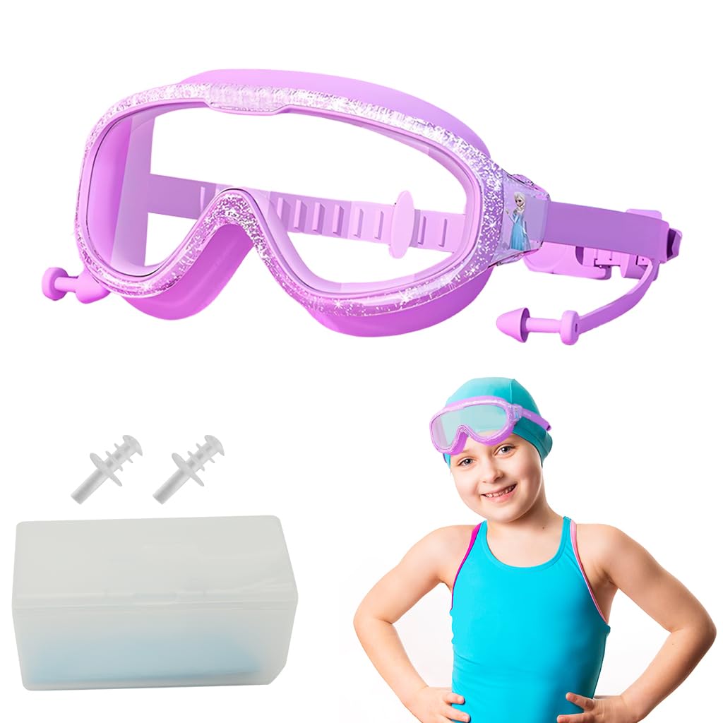 Proberos Swimming Goggles for Girls 6–12 with UV Protection and Anti-Fog Coating | 2PCS Silicone Strap Set
