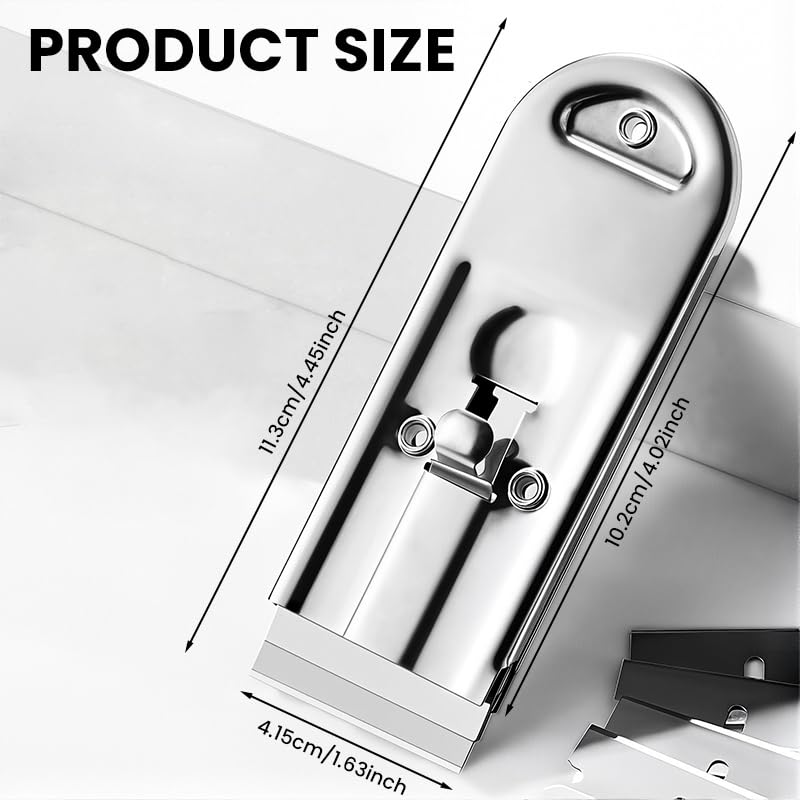 Serplex Stainless Steel Razor Scraper with 10 Blades and One Button Blade Release for Glass | Compact Utility Cleaner Tool