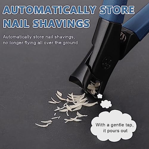 MAYCREATE Thick Toenail Clipper with Long Handle Stainless Steel Cutter for Tough Nails Anti-splash for Adults Seniors Manicure 2 PCS