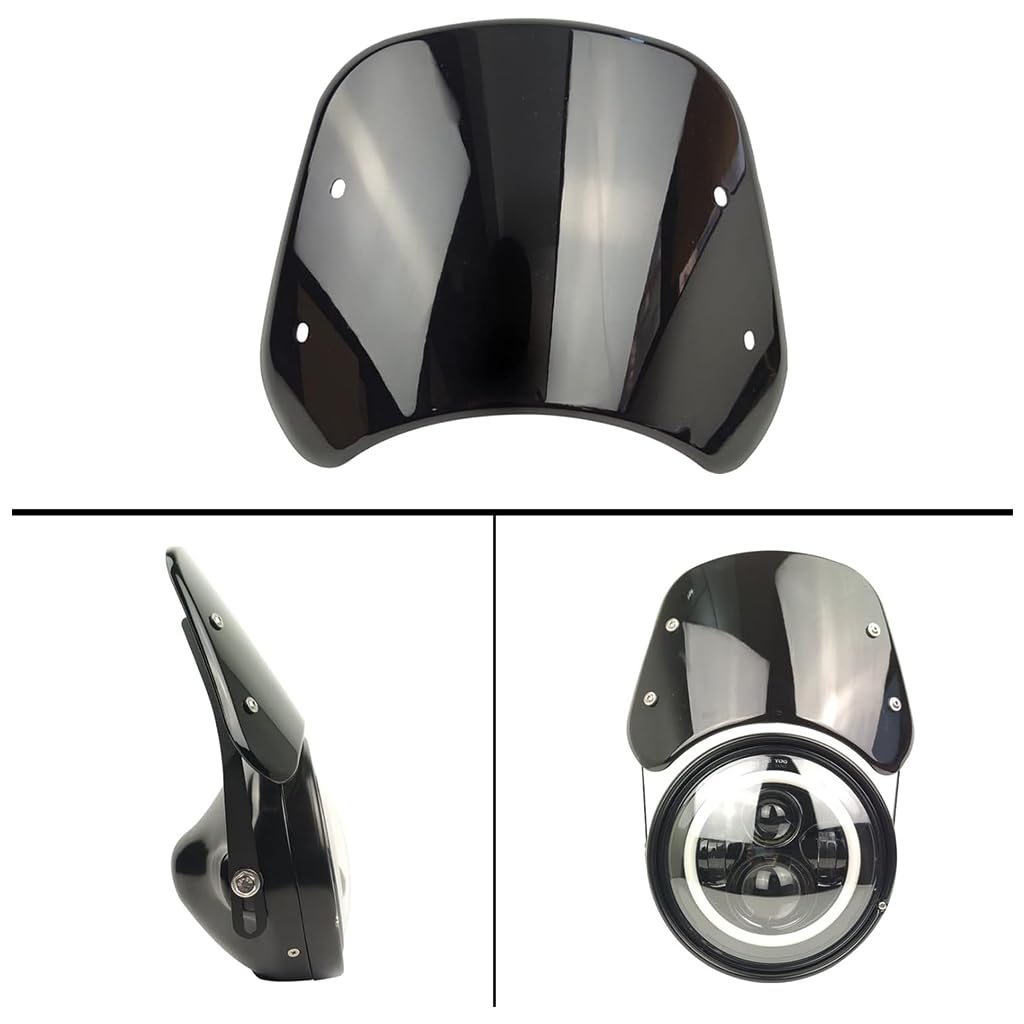STHIRA Universal Motorcycle Windshield for Wind Protection with Mounting System | Enhanced Ride Comfort
