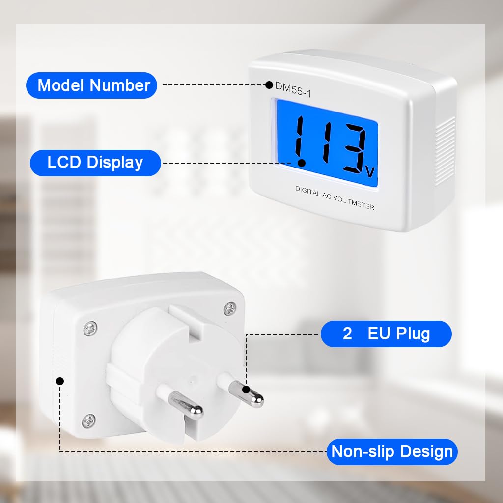 Serplex LCD Digital AV Voltage Tester for RV and Household Use featuring 80–300V Range | 3PCS