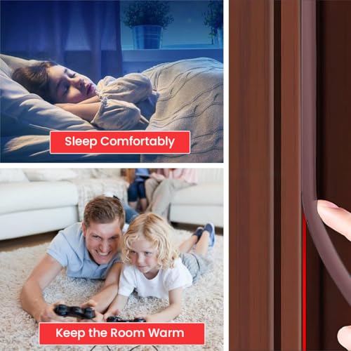 HASTHIP® 19.7Ft Door Seal Strip Self Adhesive Frame Cushioning Hollow Out Cuttable Noise Reduction 3 PCS