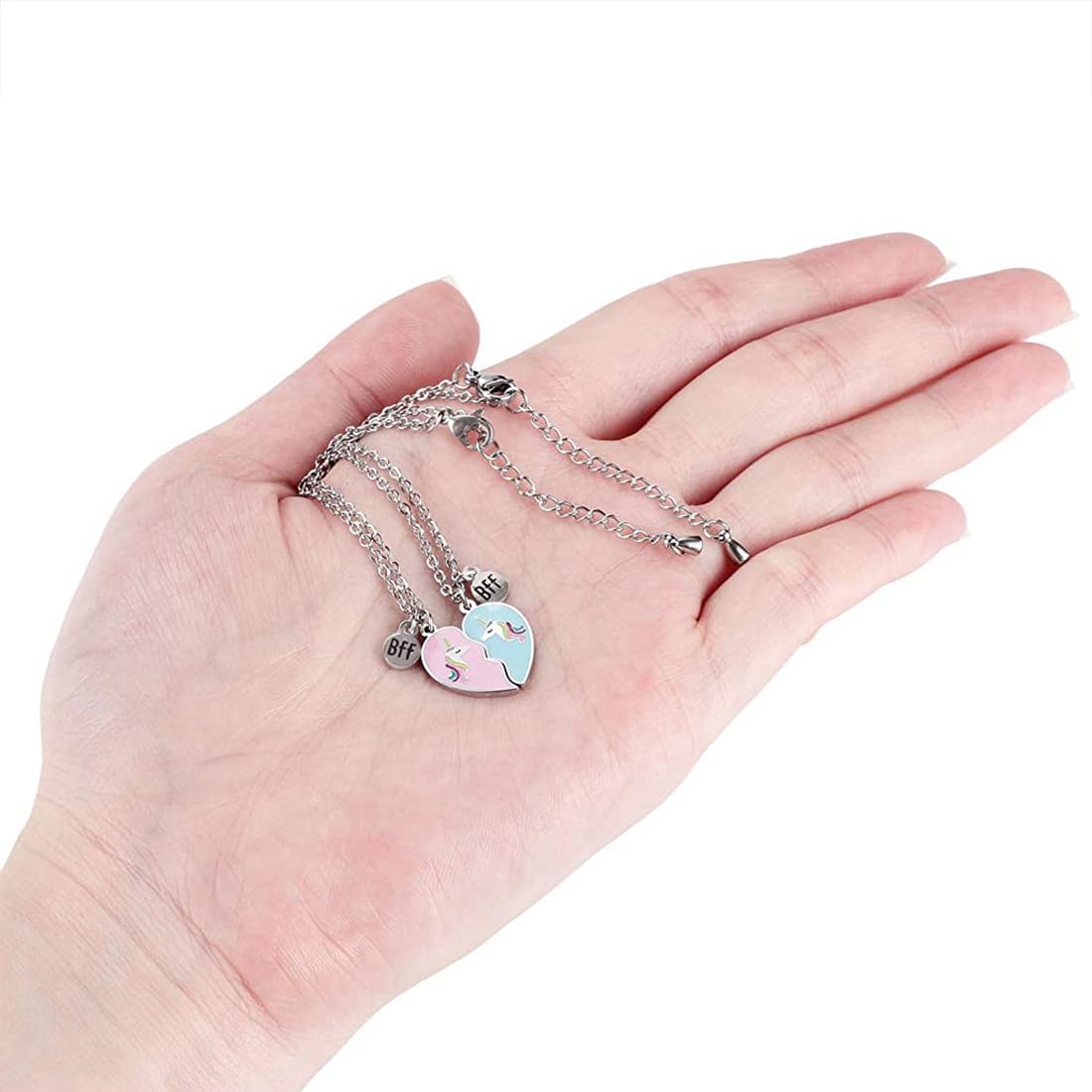 Zibuyu Bracelet Set for Women featuring Lucky Unicorn Heart Design | 4PCS BFF Jewelry Gift