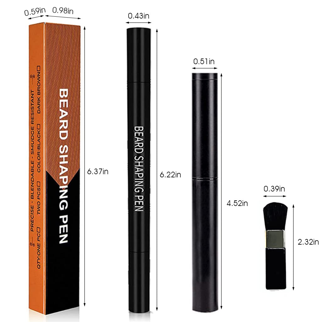 MAYCREATE Beard Pencil for Styling with Dual Tip 2 in 1 Filler Powder | Waterproof for Men