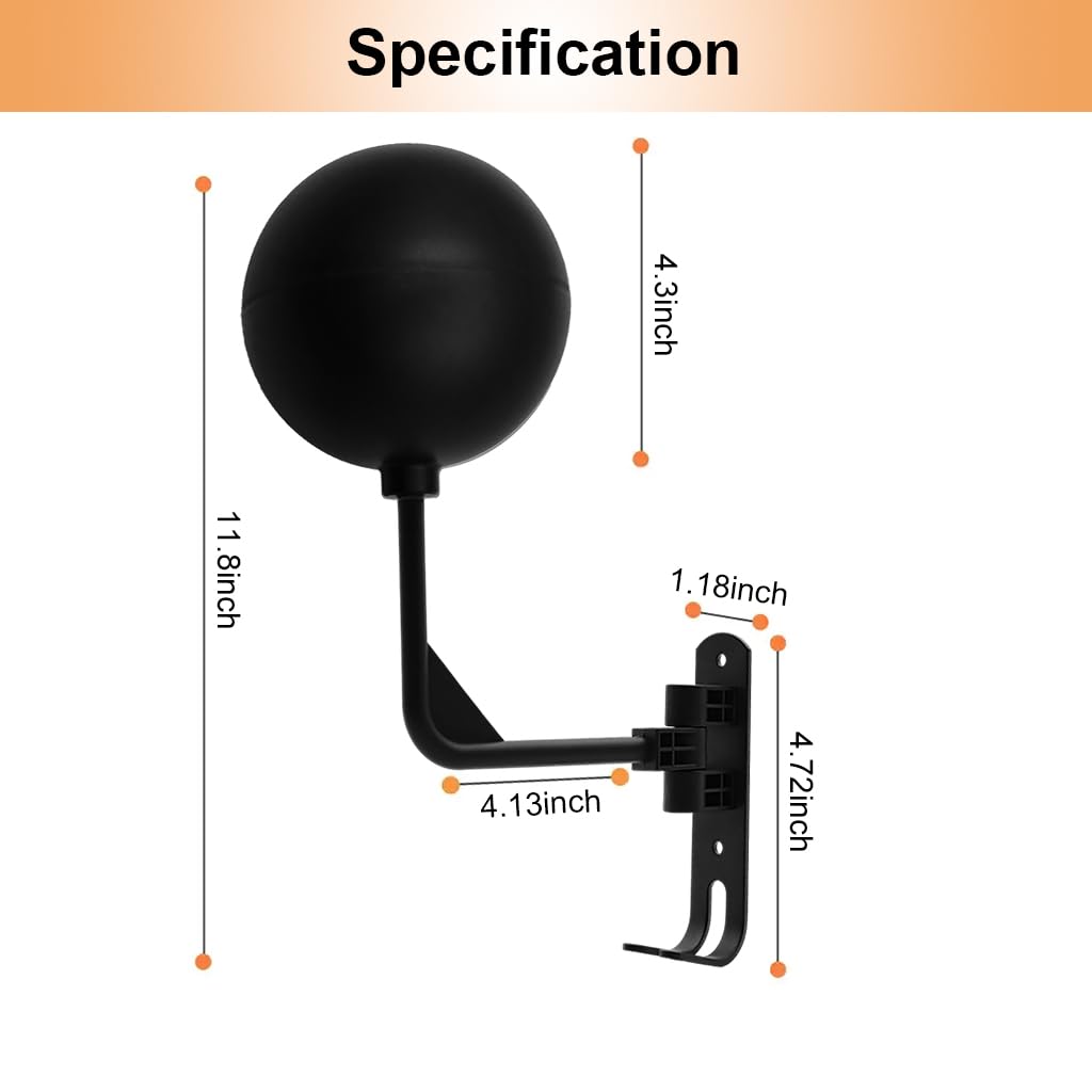 STHIRA Motorcycle Helmet Holder Rack for Wall Mount with 4.73 in Ball and Double Hook | Space Aluminum Rotatable Storage