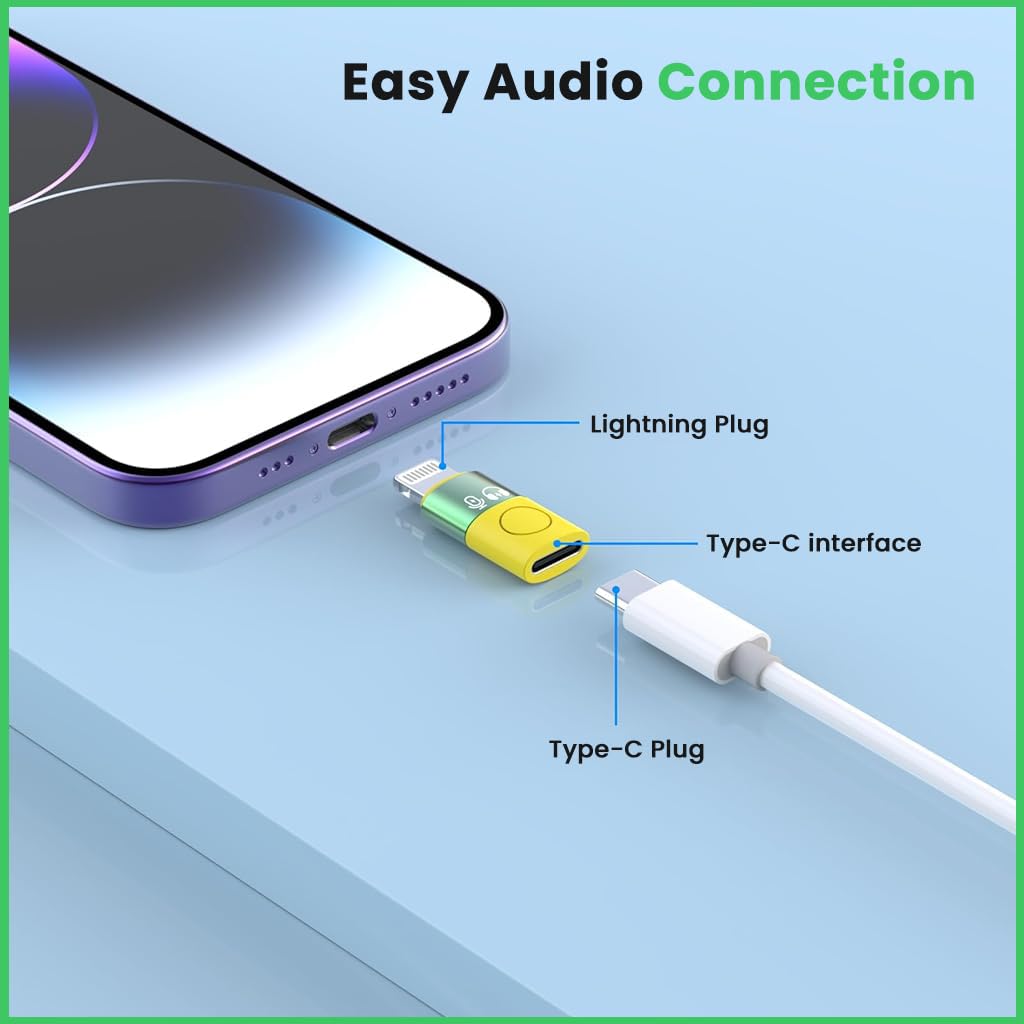 Verilux USB C to Lightning Adapter 2 Pack for iPhone with 5V/2A Charging & 480Mbps Data | Hands-Free Audio Connectivity