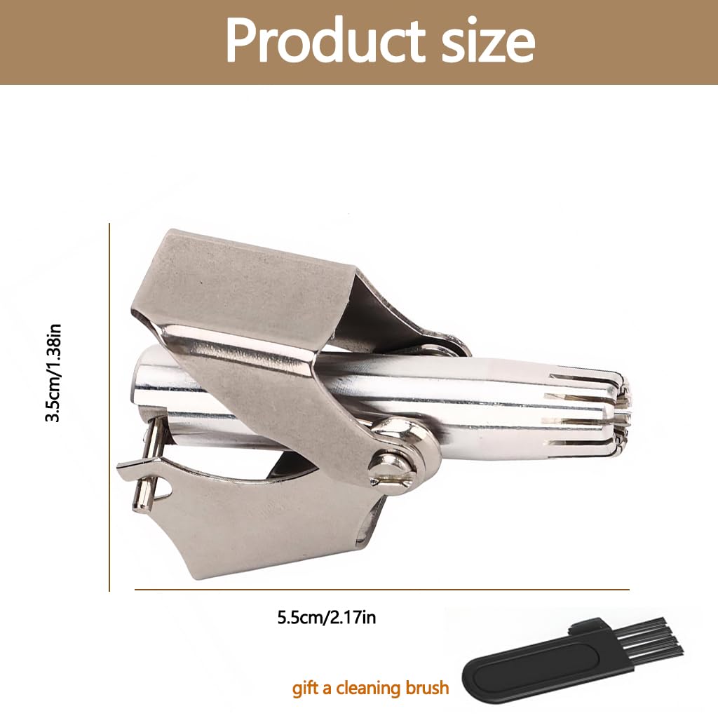 ZIBUYU Nose Hair Trimmer for Men and Women with 360° Rounded 12-Blade Cutter | Stainless Steel Manual Grooming Tool