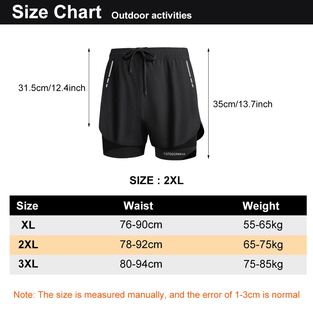 PROBEROS Swimming Shorts for Men with Double Layer Liner and Elastic Waist 74–94cm | Quick Dry Outdoor Activewear