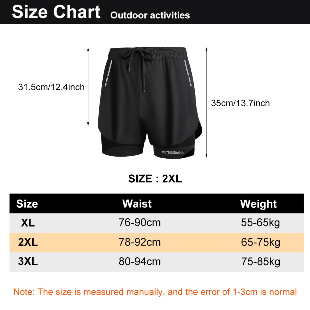 Proberos® Swimming Shorts for Men with Pockets, Elastic Double Layer Swimming Trunk, Quick Dry Breathable Shorts, Multi Functional Sport Shorts, Suit for Swimming Running Outdoor Sports