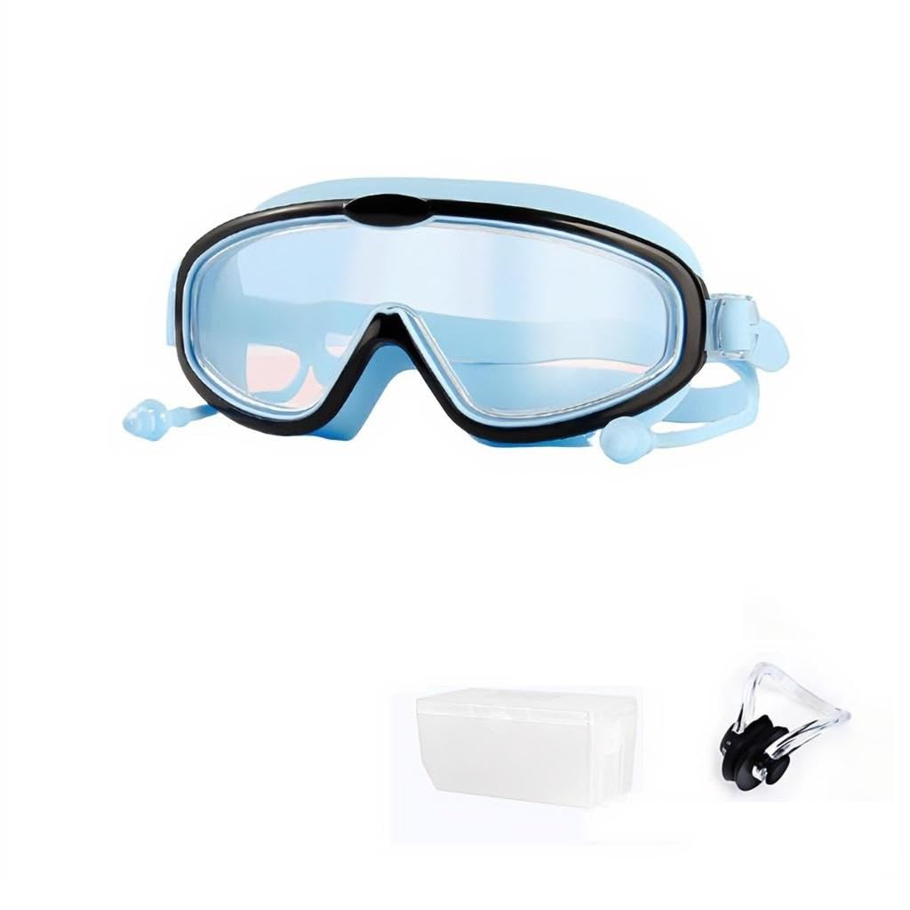ZIBUYU Swimming Goggles for Kids with Adjustable Strap and UV Anti Fog Lenses | Blue Black
