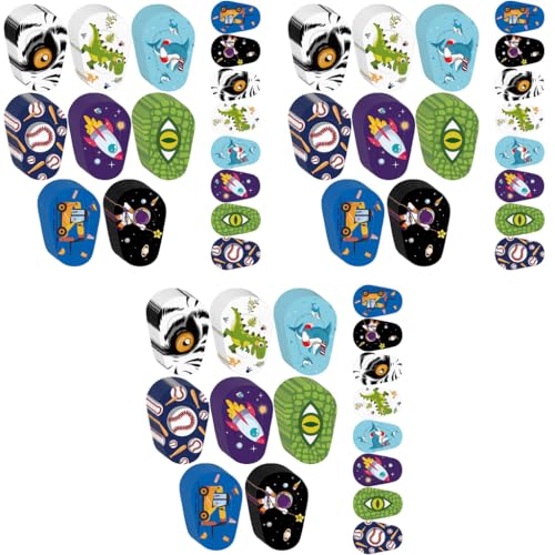 HANNEA® 120PCS Eye Patch for Kids Cartoon Breathable Cotton Adhesive After Surgery Non-woven Fabric Patches for Lazy Eye Cover Eyesight Correction