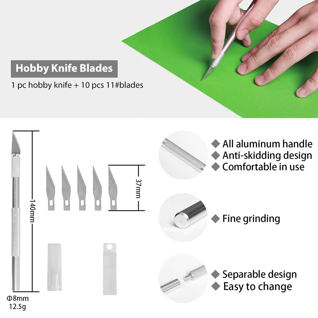 ZIBUYU® Wallpaper Smoothing Tool Include red Squeegee, Red Tape Measure, Vinyl Cutter and Craft with 4 Replacement Blades for Adhesive Contact Paper Application Win