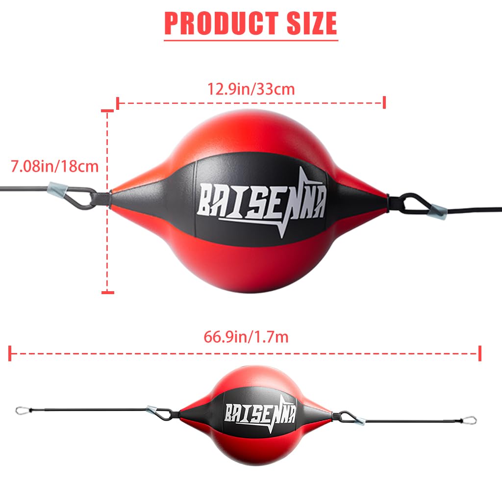 Proberos Boxing Training Ball Kit for Agility and Reaction Practice with Elongated PU Speed Bag and Stretchy Lines | Includes Hand Pump and Hooks