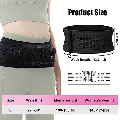 PALAY® Slim Running Belt Bag with Hook Elastic Open Waist for Phone Keys Earbuds Large Capacity Pack Workouts Exercise Cycling Travel 2PCS