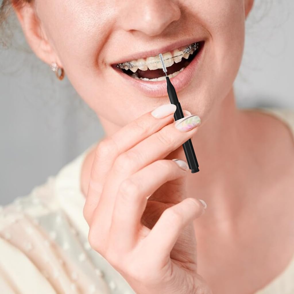 HANNEA Interdental Brush for Braces with 2.5mm Micro Bristles and Flexible Head | 25 Pcs Set