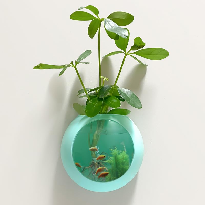 HASTHIP® Wall Hydroponic Planter 4.72 inch Dia Silicone Hydroponic Plant Pot, No Drill Wall Mount Desk Hydroponic Plant Growing Jar Soil Free Small Reservoir Pot for Home Decor