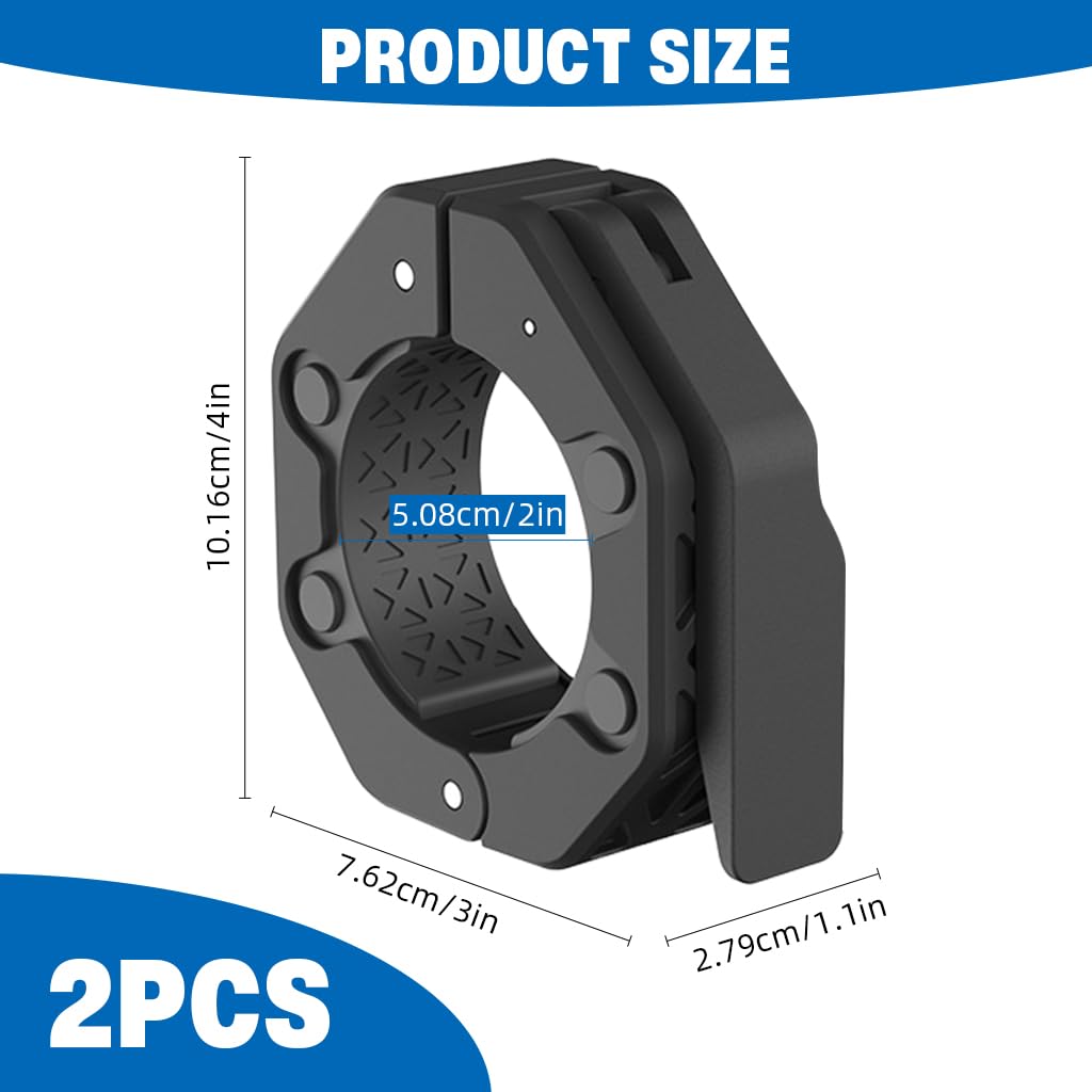 Proberos Barbell Collars for 2 Inch Barbells with Quick Release Lock and Nylon Build | Secure Pair for Home & Gym Workouts