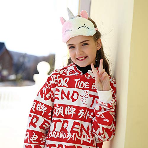 PATPAT Cute 3D Unicorn Sleeping Eye Mask for Girls and Women with Plush Fabric | Blocks Light for Relaxing Sleep