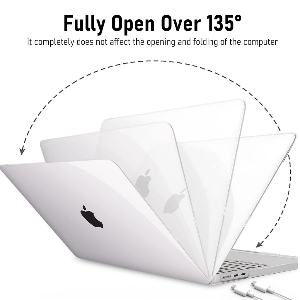 ZORBES Laptop Case Cover for MacBook Air 15 inch 2023 Release M2 Chip Model A2941 with Touch ID Retina Display, Crystal Clear - Ultimate Protection with Keyboard Cover & Screen Protector
