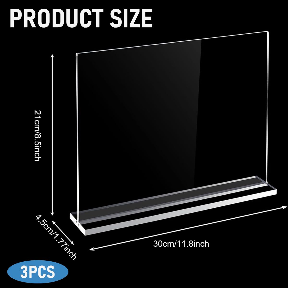 Climberty Desk Sign Holder for Restaurants and Offices featuring Vertical A4 8.5x11.8 in Clear Acrylic Frame