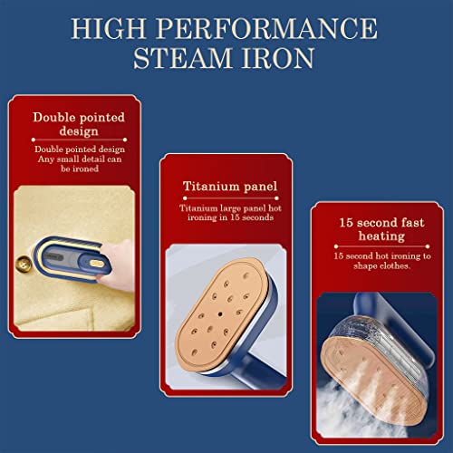 HASTHIP® Steam Iron 1200W Clothing Steamer Hand Held Steam Iron Steam Iron/Dry Iron for Various Fabrics Continuous Steam 15s Quick Heat Up