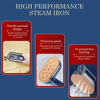 HASTHIP® Steam Iron 1200W Clothing Steamer Hand Held Steam Iron Steam Iron/Dry Iron for Various Fabrics Continuous Steam 15s Quick Heat Up