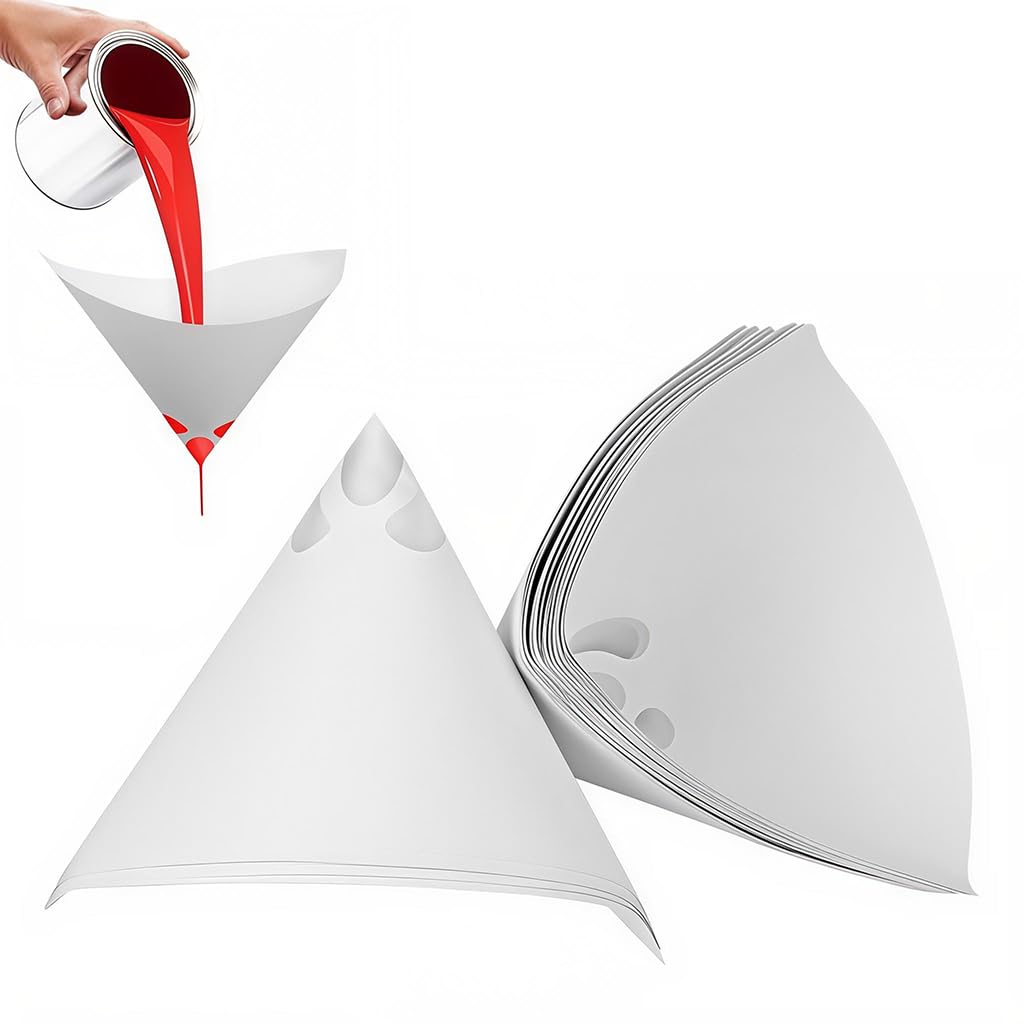 Serplex Paint Filter Funnel for Spray Gun featuring 100 Mesh Tip and 50 Count Pack | Solvent Resistant