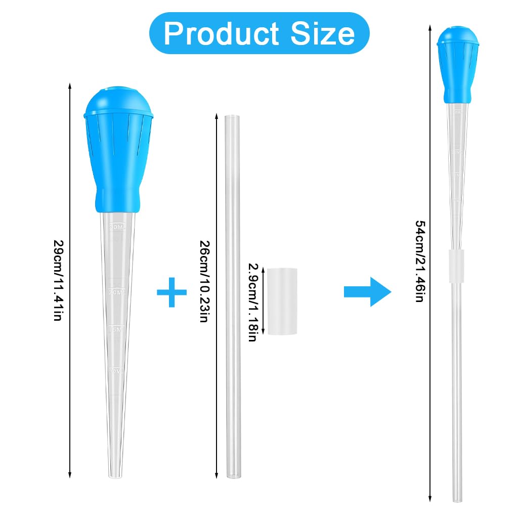 Qpets Aquarium Cleaning Dropper for Gravel and Sand | 29cm+26cm Tube with Precision Control