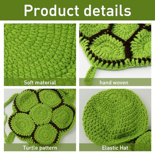 SNOWIE SOFT Newborn Baby Photoshoot Props Crochet Handmade Green Turtle Costume Creative Photography Costume for Infant Baby Handmade Knitted Baby Photoshoot Dress