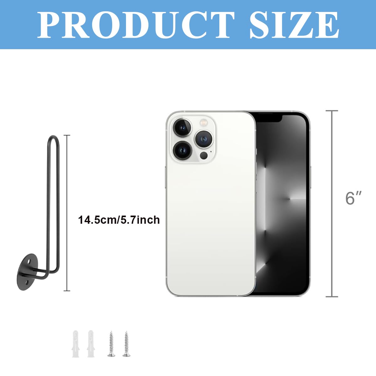 HASTHIP Wall Hat Organizer for Closet and Door featuring Screw-Mounted L Shape Metal Design | Holds 10 Caps, Black