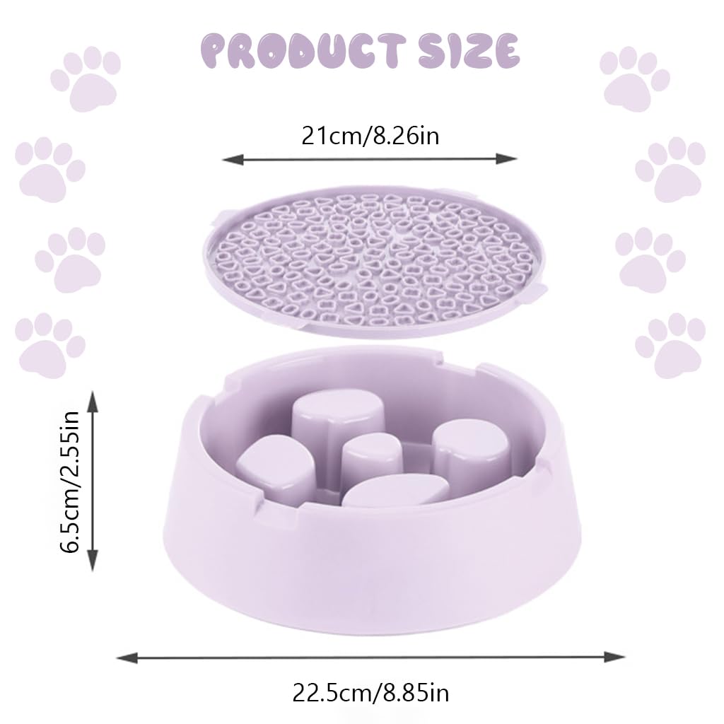 Qpets Dog Slow Feeder for Wet and Dry Food featuring Double Layer Design BPA Free Plastic 22.5x21x6.5cm