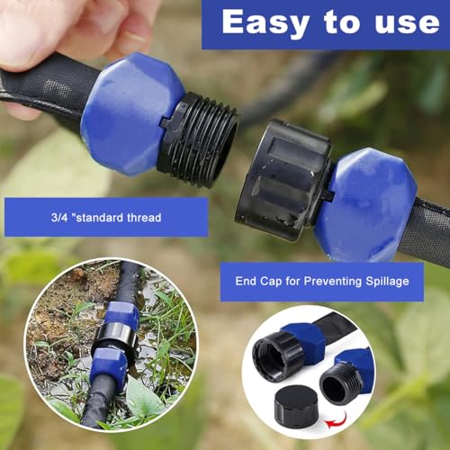 HASTHIP Garden Hose 49.2Ft PVC Soaker Hose with High Density Polyester Webbing Wrap Universal Garden Soaker Hose Penetration Hose Porous Weep Hose for Gardening, Watering Garden Beds, Irrigation