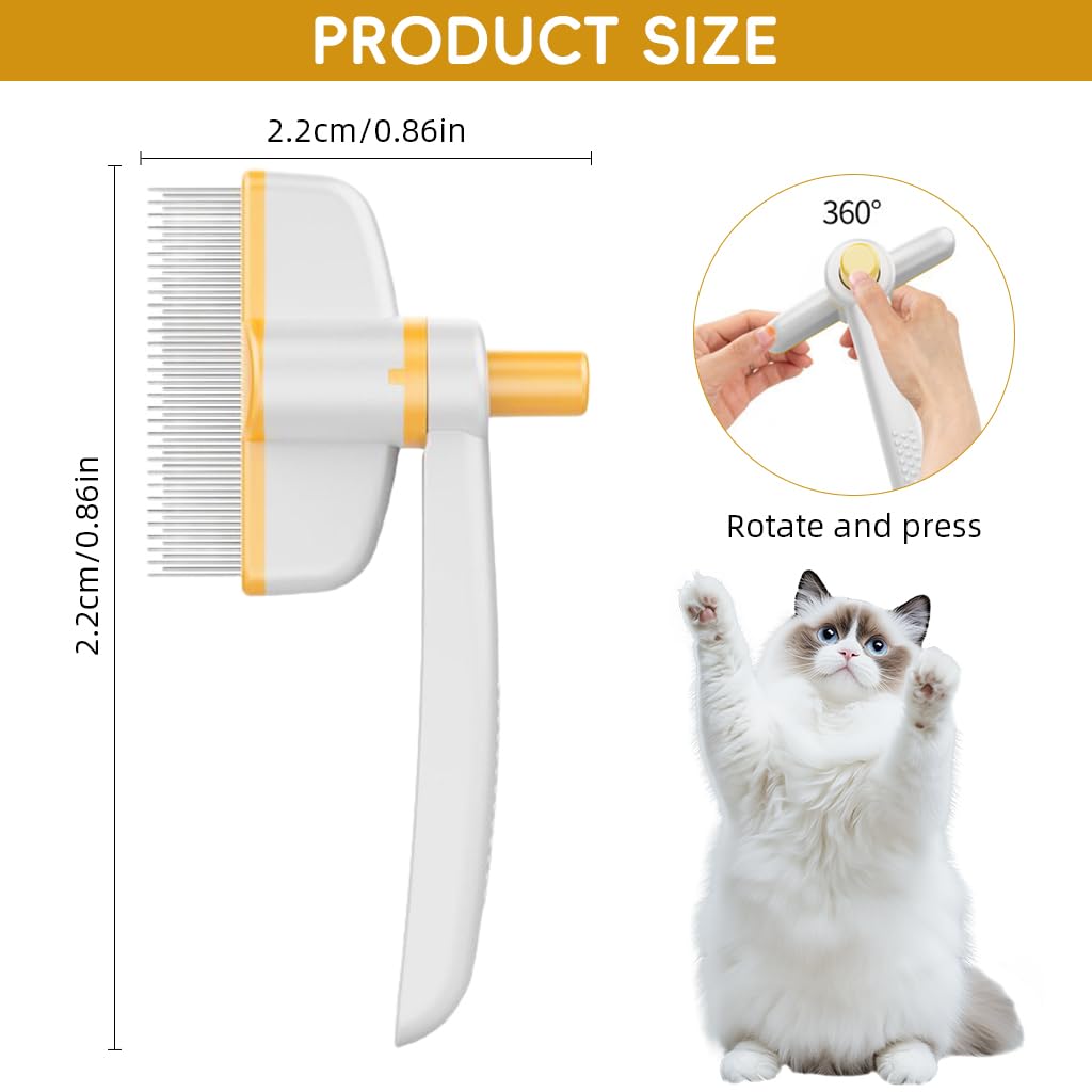 Qpets Dog Hair Slicker Brush for Cats and Dogs with Rotatable Head and Stainless Steel Bristles