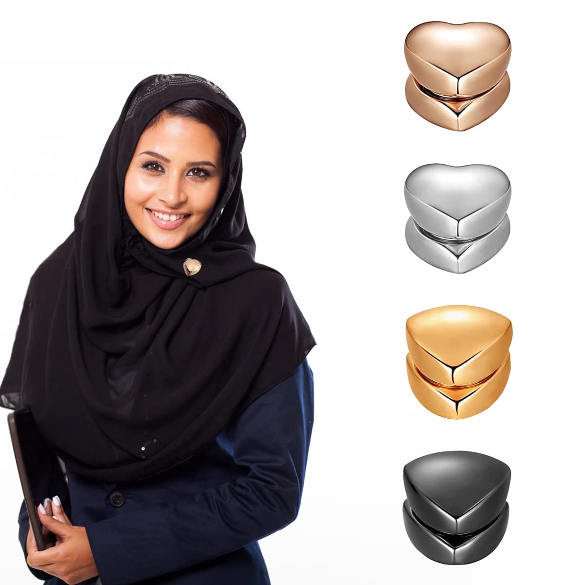 MAYCREATE Glossy Clothing Scarf Pins Set featuring Strong Magnets and 4 Color Options | 8pcs