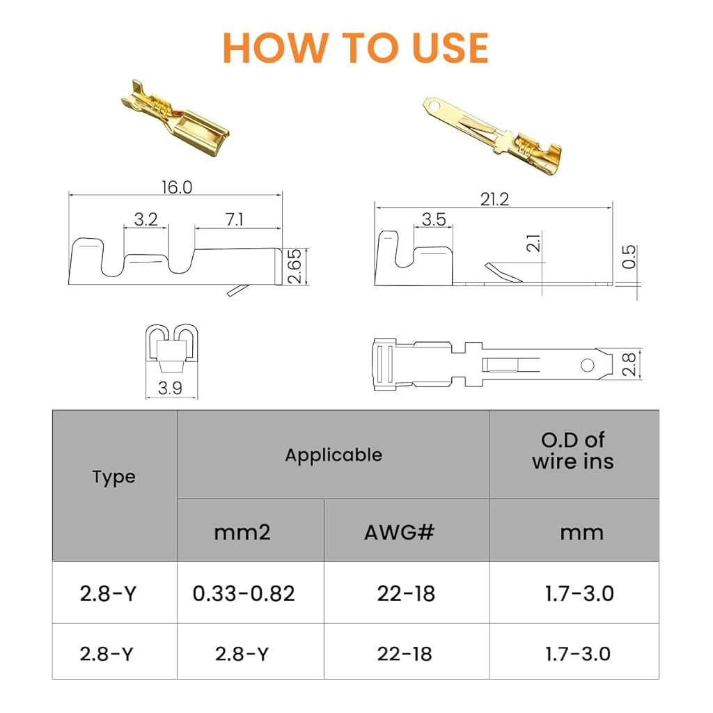 Serplex® 380 Pcs Electrical Wire Connectors Kit 2.8mm Automotive Wire Connectors 2 3 4 6 Pin Male Female Socket Plug and Pin Header Crimp Wire Terminals for Car, Motorcycle, Truck, Scooter, Boats